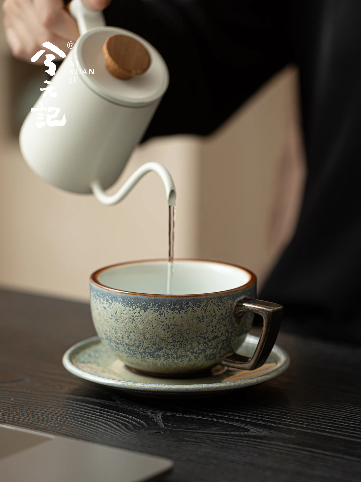 Retro Hand Punch American Coffee Set Ceramic Household High-End Exquisite Office Special Latte Cup