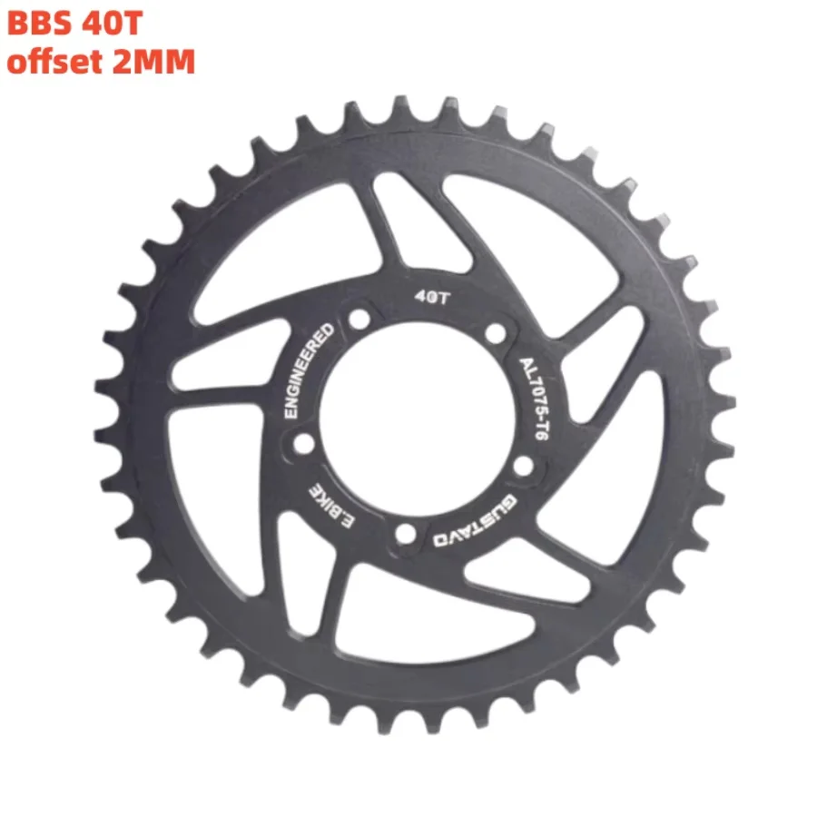 GUSTAVO Elektrofahrrad Kettenblatt für BAFANG BBS01 BBS02 Mittelmotor Kettenrad 36/38/40/42/44/46/48/52 Zähne