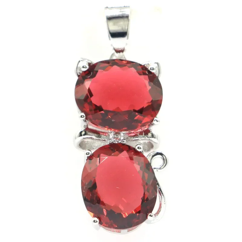 5 جرام مخصص 925 قلادة من الفضة الاسترليني الصلبة شكل قطة جميلة الأخضر جمشت تنزانيت الذهبي سيترين العقيق #3