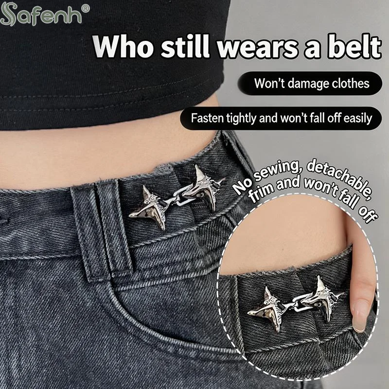 

Temperament Four Pointed Star Waist Tightening Tool Adjustable Waist Buckle Fashionable Jeans Fixed Waist Buckle