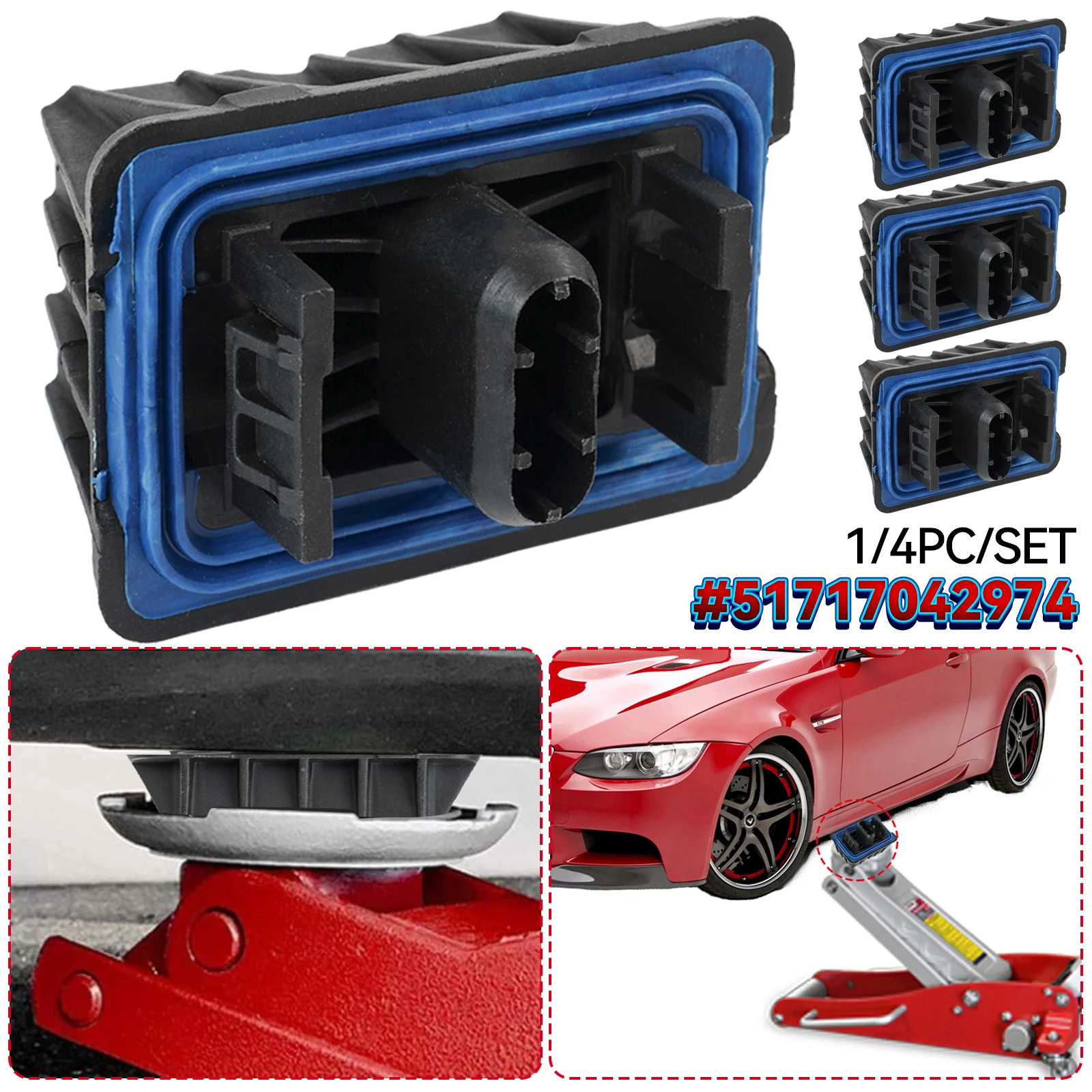 1 pz/4 pz Auto Ascensore Punto di Collegamento Supporto Spina Piastra Blocco Jack Pad per BMW F46 F45 F13 F07 F06 F01 F02 F03 F04 i3 I01 51717042974