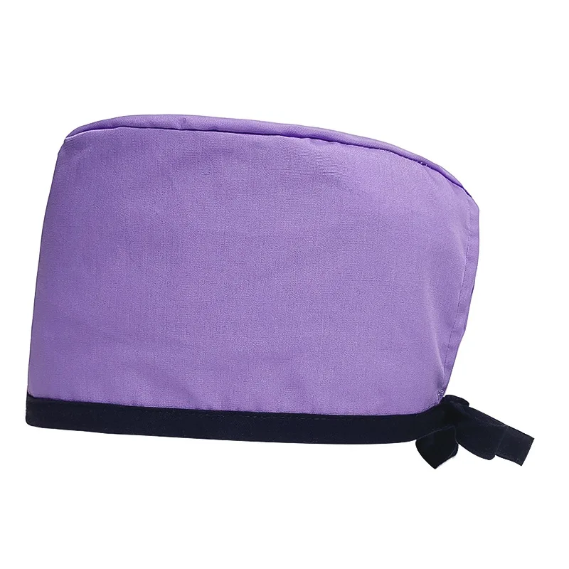 Nuevo gorro quirúrgico azul de Color sólido, gorro de enfermera de algodón, gorro de trabajo para clínica Dental, gorro de cuidado posparto Unisex