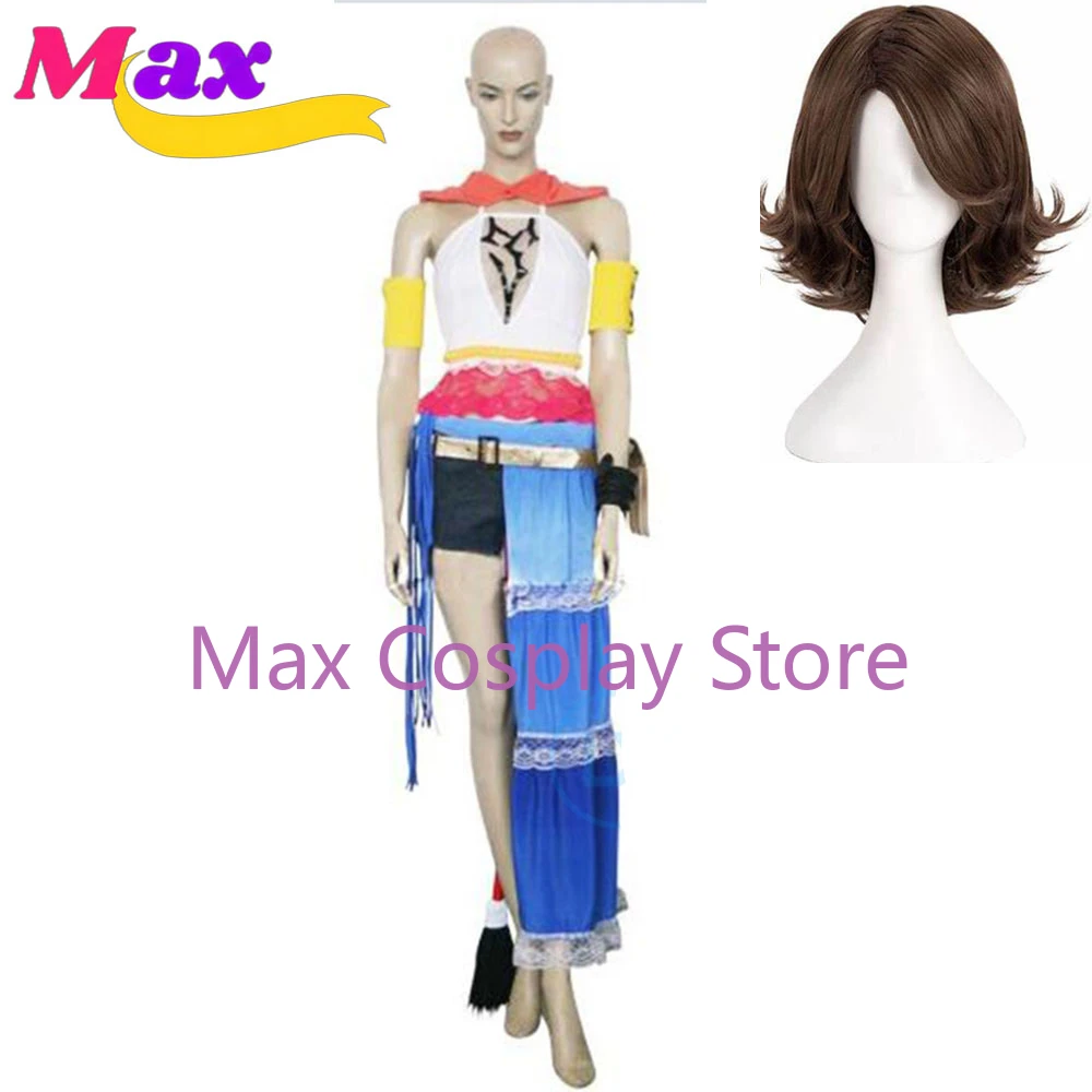 Max Anime Game Yuna Cosplay Costume Yuna Any Size Halloween Pretty Suit Girl Dress Sexy Unniform Custom Made FF