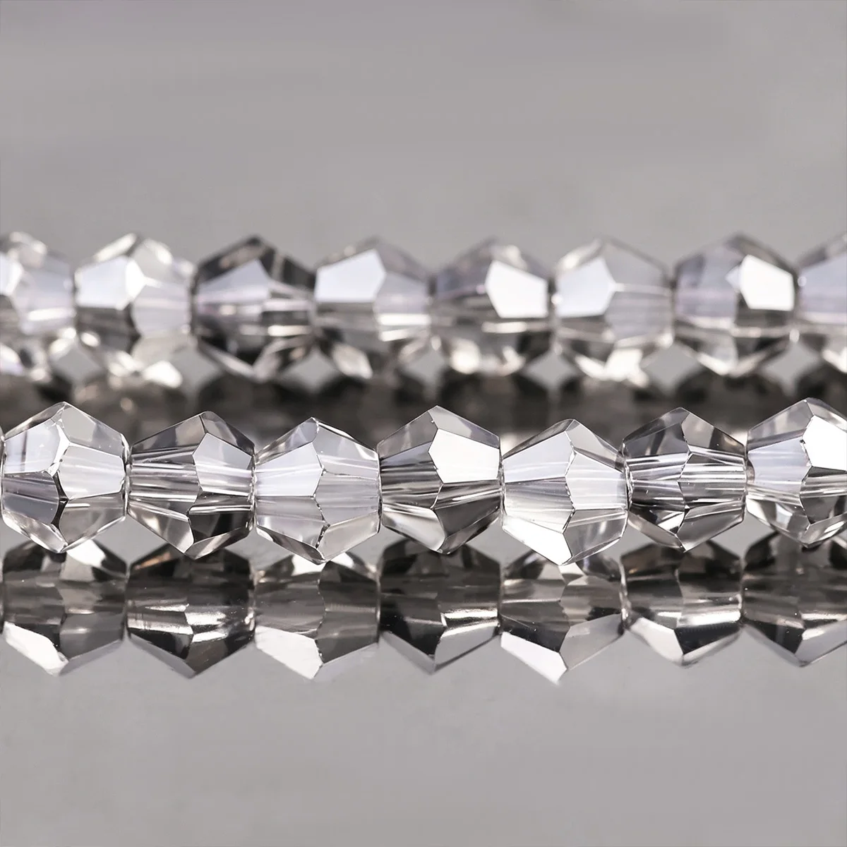 4mm 100/200/300Pcs Gray Rhombus Faceted Crystal Glass Beads for Jewelry Making Bracelet Necklace Keychain DIY Accessories
