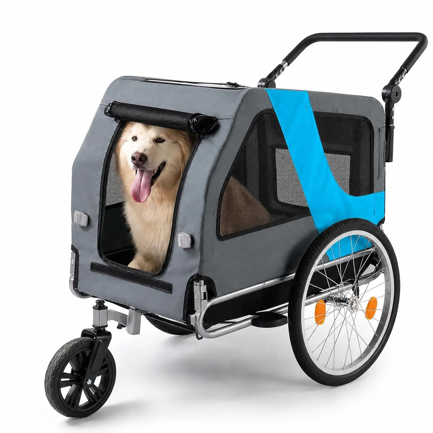 2-in-1 Pet Bike Trailer & Stroller, 165lbs Carrier, Customized