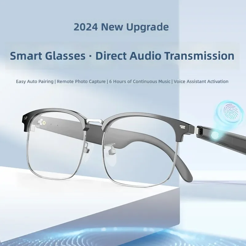 Smart Bluetooth Glasses Real Time Translation Metal Frame Wireless Headset for Driving Music Calls Hands Free Earphones