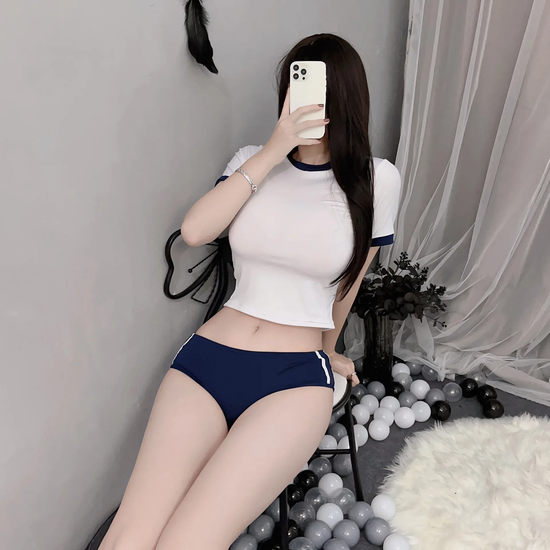 Japanese Campus Sexy Lingerie Student Motion Uniform Cosplay School Girl Underwear Sex Costume erotico See-Through Cute Role Play