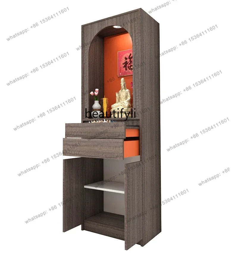 Home living room table modern light luxury Guanyin Guan Gong God of Wealth with door Buddha cabinet tablet tablet altar cabi