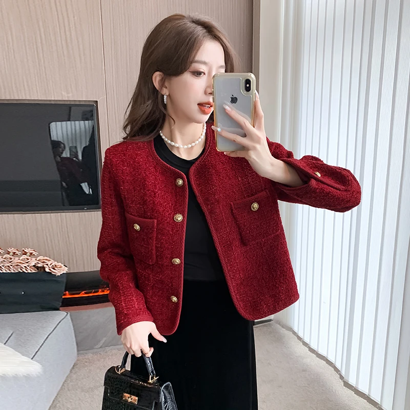 

Rust Red Heavy Work Boucle Jaet, женское весенне-осеннее новое модное женское пальто свободного покроя, длинное све, полиэфирное волокно