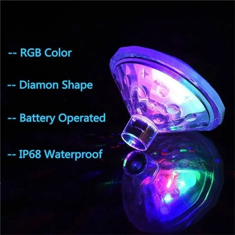 [NEWA08R】 RGB LED Underwater Pool Light Waterproof Floating Disco Light Swimming Pool Spa Lamp Bath Light