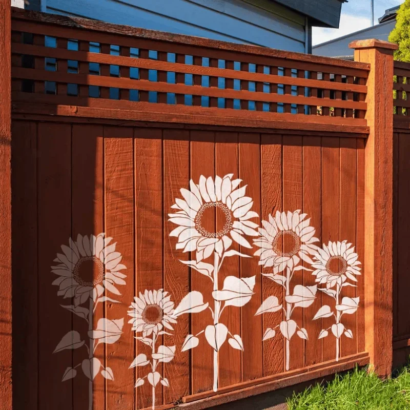 Garden Fence Large Flower Stencils Diy Decoration Painted Stickers Template Creative Diy Peony Layered Spray Painting Template