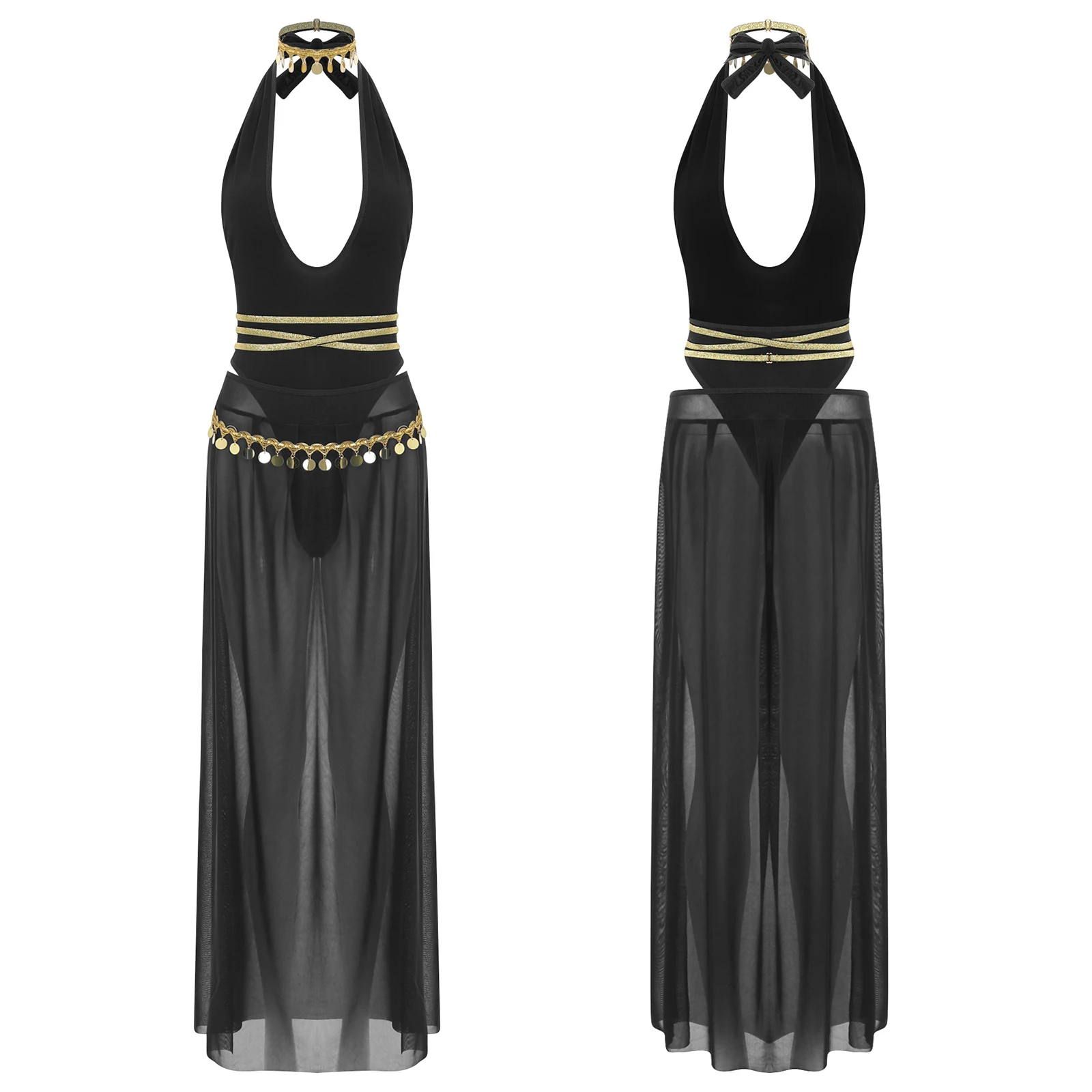 

Sexy Belly Dance Competition Costumes Adult Female Deep V Backless Sequins Bodysuits with Mesh Skirts Elegant Belly Dance Dress