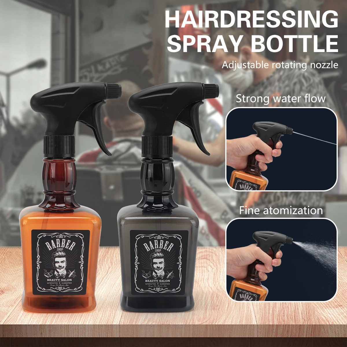 Hairdressing Retro Spray Bottle High Pressure Water Can Barber Stylist Fine Mist Sprayer Refillable Container Barber Supplies