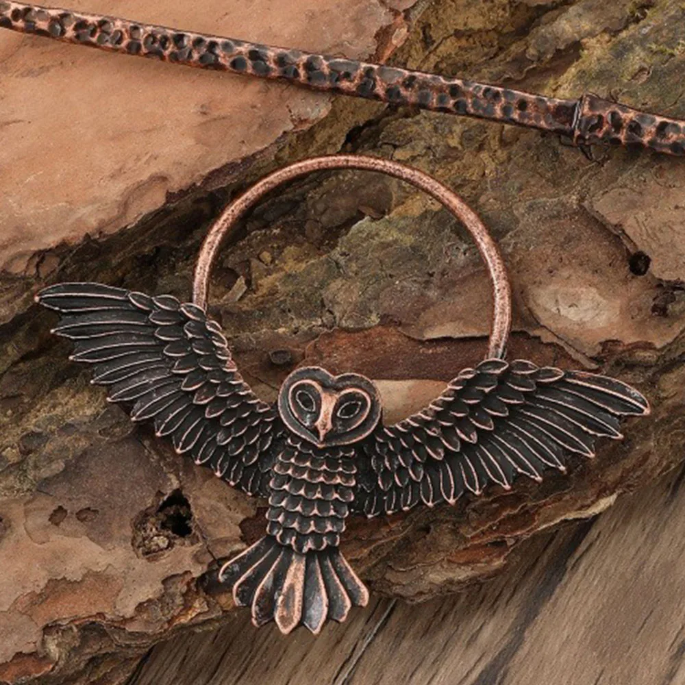 Нишевый дизайн, ретро, готическая сова, женская заколка для волос, скандинавский викинг, персонализированная вечеринка, музыкальный фестиваль, модные аксессуары для волос из сплава