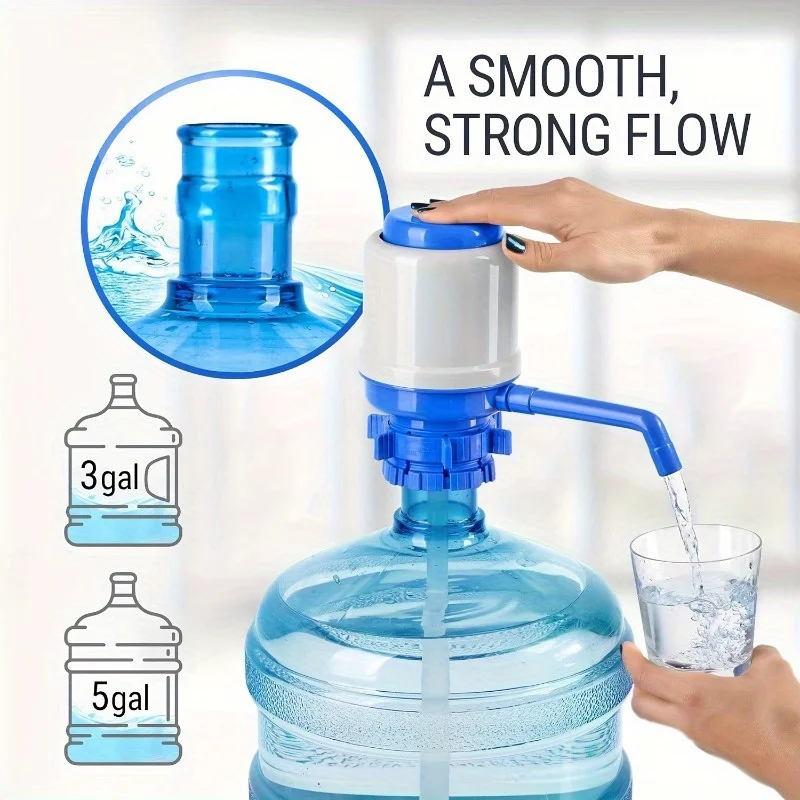 Water Bottles Pump Manual Hand Pressure Drinking Fountain Pressure Pump Water Press Pump with An Extra Short Tube Food Grade
