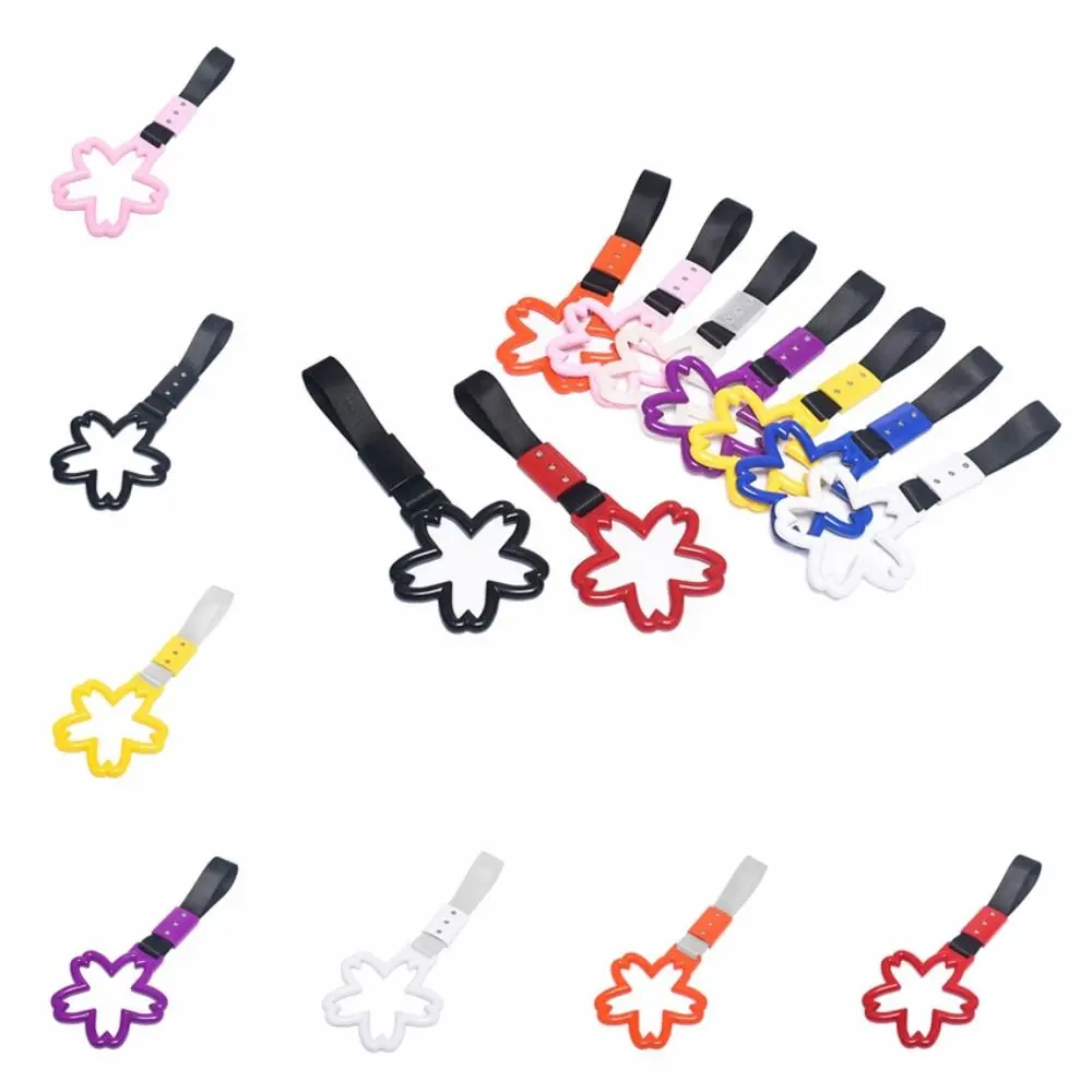 

Cherry Blossom Car Handle Straps Silver/Black Strap Pendant Warning Hanging Ring Plastic Warning Car Crash Warning Strap