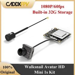 Caddxfpv Walksnail Avatar HD Mini 1s Kit 1080P 60fps Mini VTX V3 32G Storage Polar Antenna 22ms Low Latency for FPV Racing Drone