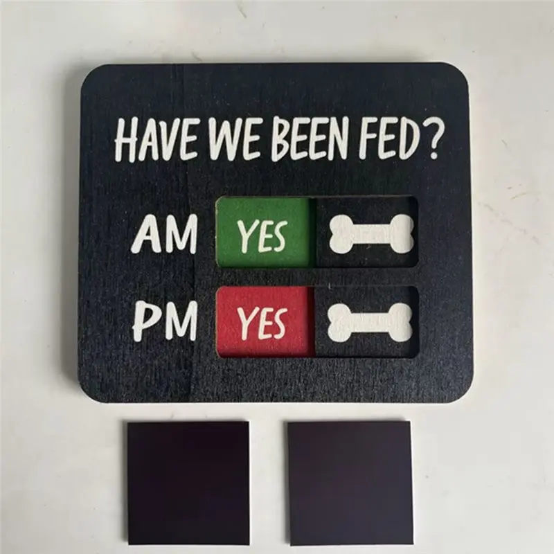 Magnetic Fridge Magnet Pendant Pet Feeding Reminder Sign For Dogs Cats Acrylic Hanging Ornament Animal Care