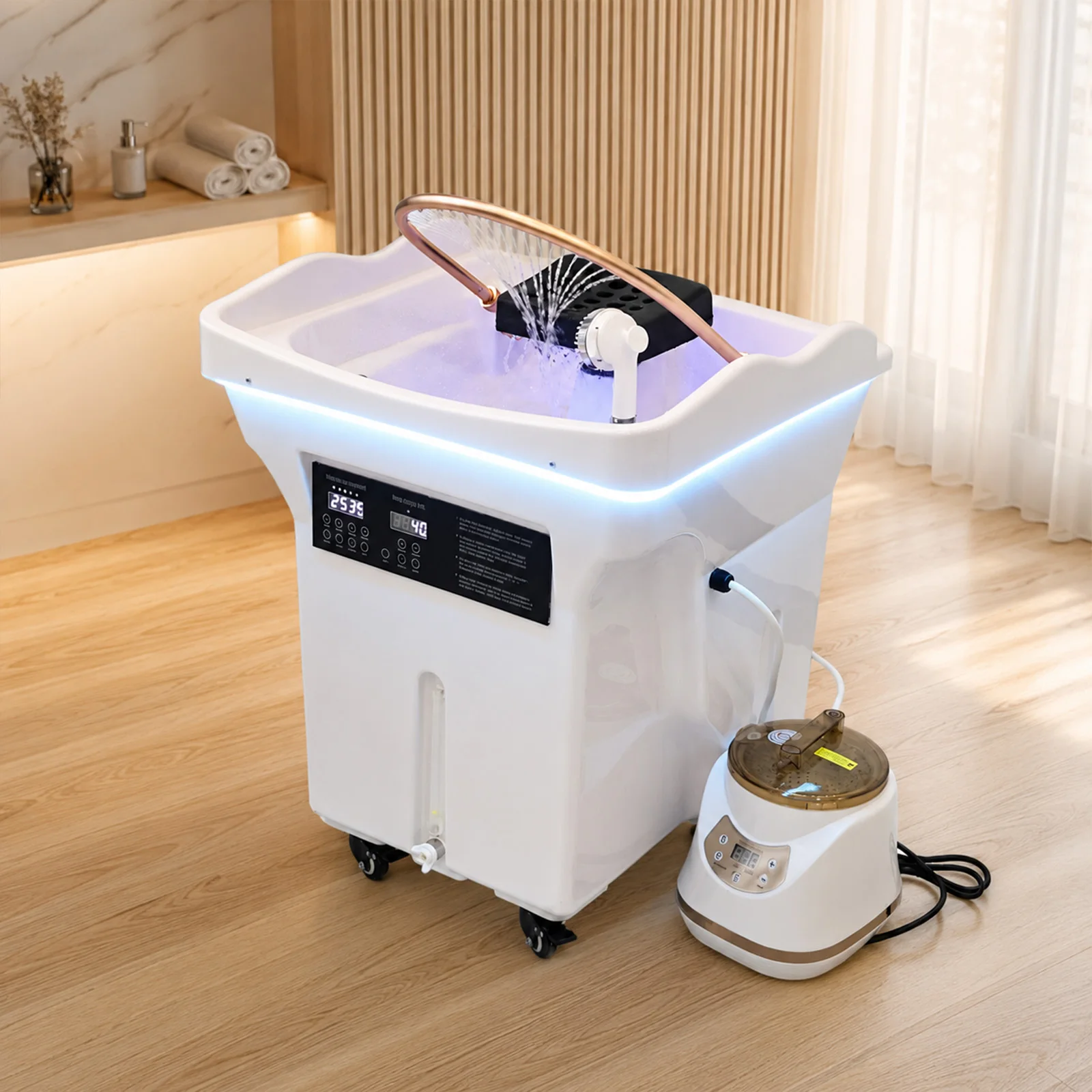 Head SPA Shampoo Basin with 60L Water Storage Tank, Water Heating, No Need to Connect Water Pipe, Head Hydrotherapy Equipment