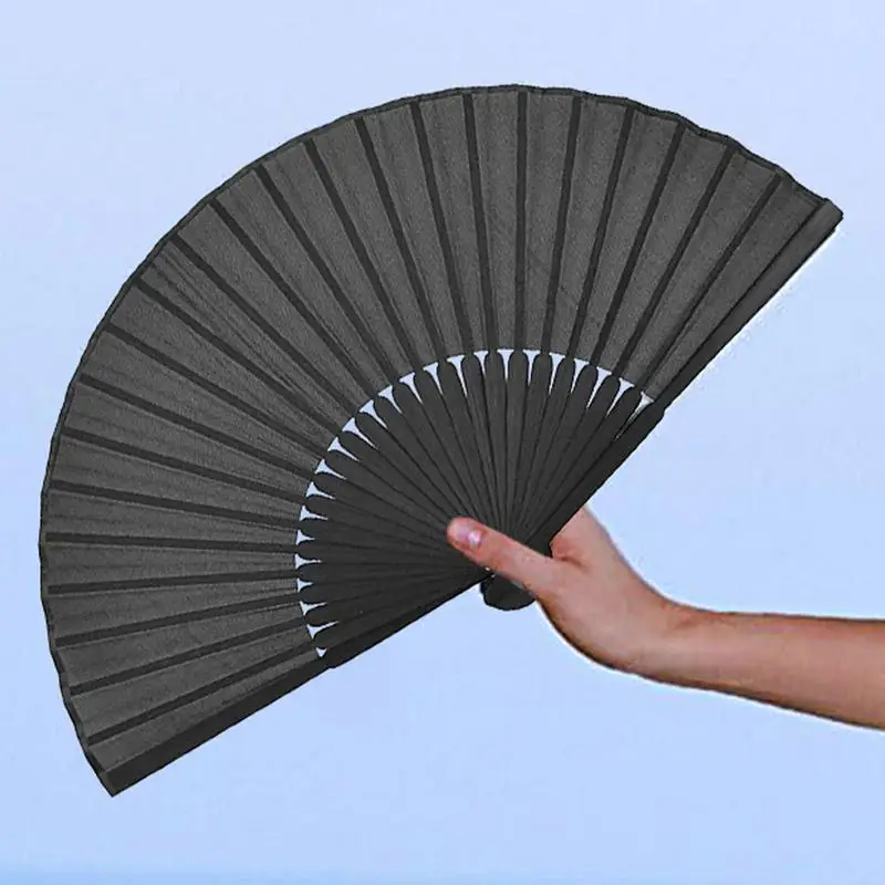 Folding Hand Fan Black Portable Summer Handheld Fan Folding Fan With Sturdy Hinge For Outdoor Activities Work Areas Travel