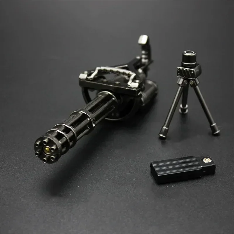 M134 Rapid Fire Machine Gun 17cm Gatling Minigun Metal Weapon Miniatures Home Ornament  1/6 Doll Equipment Accessories