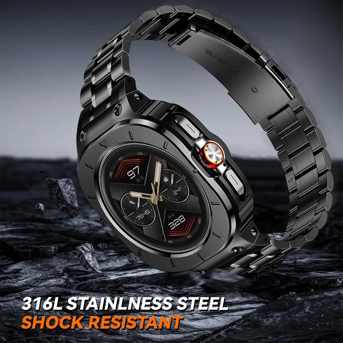 حافظة من الفولاذ المقاوم للصدأ + حزام معدني لساعة سامسونج جالاكسي الترا 2025 سوار رياضي لساعة جالاكسي Ultra7 47 ملم حافظة واقية #3