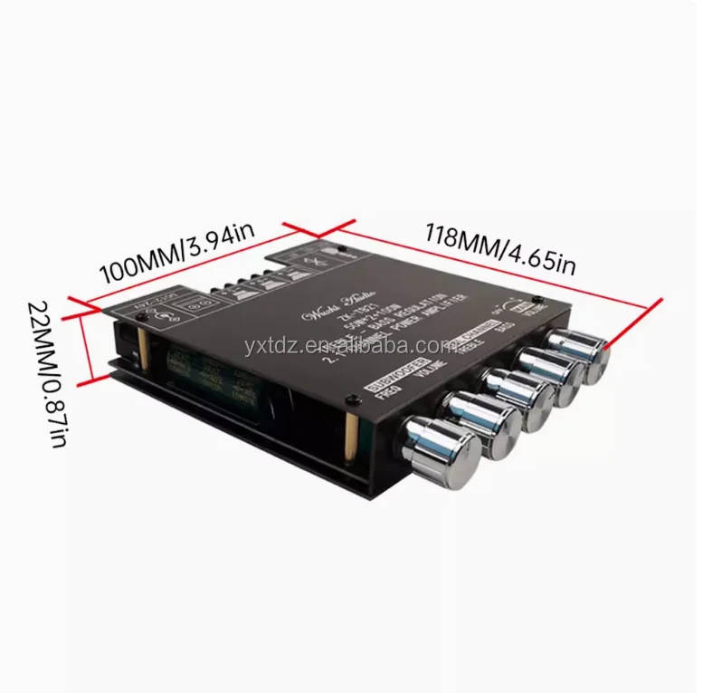 

YIXINTAI ZK-TB21 2.1Channel BT Amplifier Board CS8673E/TPA3116D2 Chip 2x50W+100W HIFI Audio Power Amplifier Board ZK-TB21