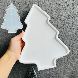 Christmas Tray Silicone Mold DIY Christmas House Elk Pendant Nut Storage Tray Resin Concrete Casting Molds Home Decor Crafts