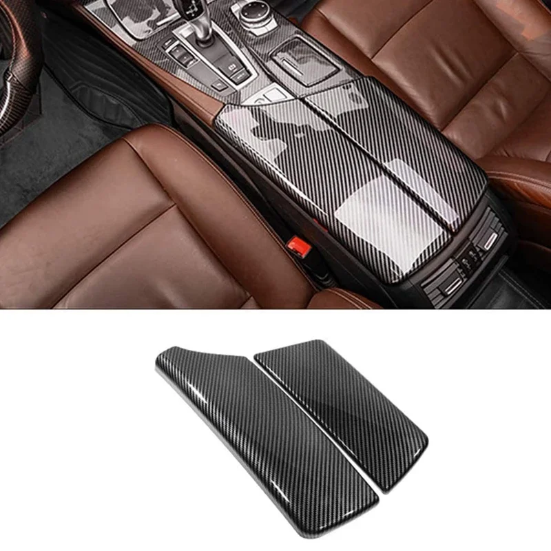 

OLAVGDN New-для BMW 5 серии F10 2011-2016, чехлы на центральный подлокотник из углеродного волокна, консольный ящик для хранения, накладка на коробку