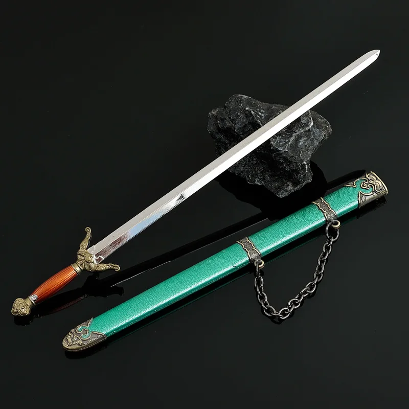 22cm/8.66in 중국 영웅 금속 검 사무라이 모델 소품 코스프레 애니메이션 주변기기 휴일 선물 소장품 책상 장난감 스포츠