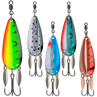 5pcs Fishing Spoons Hard Bait For Pike Trout 14g Metal Spinner Spoon Lure With Treble Hooks Swivels Artificial Lures Set