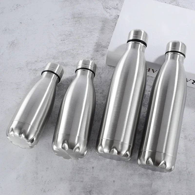 

500/1000ml Stainless Steel Water Bottle Portable BPA free Drinking Gym Sports Cycling Drinkware Kids School Gifts