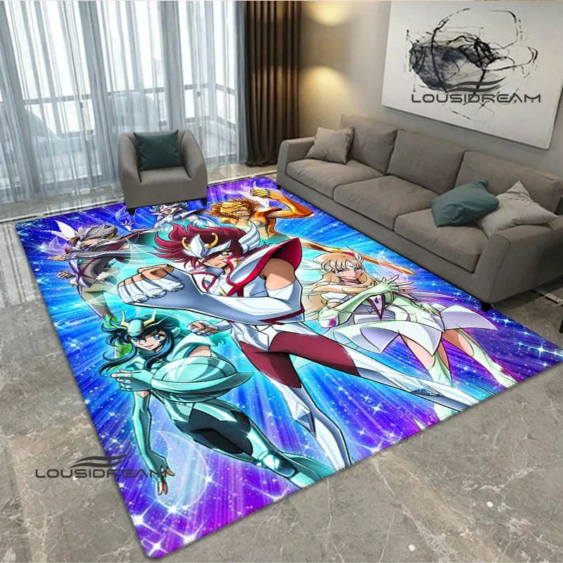 Knights of the Zodiac Cartoon printed carpet Living room bedroom non -slip carpet Outdoor carpet kawaii rug birthday gift