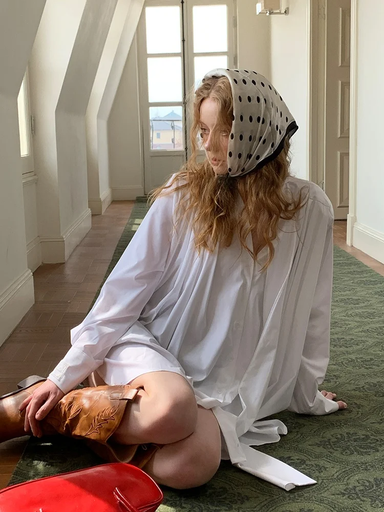 

LREEDOM 25 Lazy Sle Loose V-Ne irt New Autumn Korean Simple Design Sa Drifting Women's Casual Faion Top