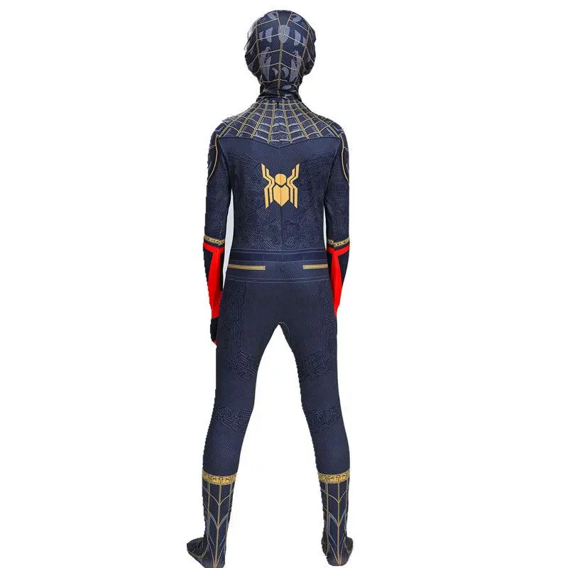 New Black Panther Spider Man No Way Home Costume Cosplay Zentai Spiderman Costume Superhero body Spandex Suit for Kids Adult