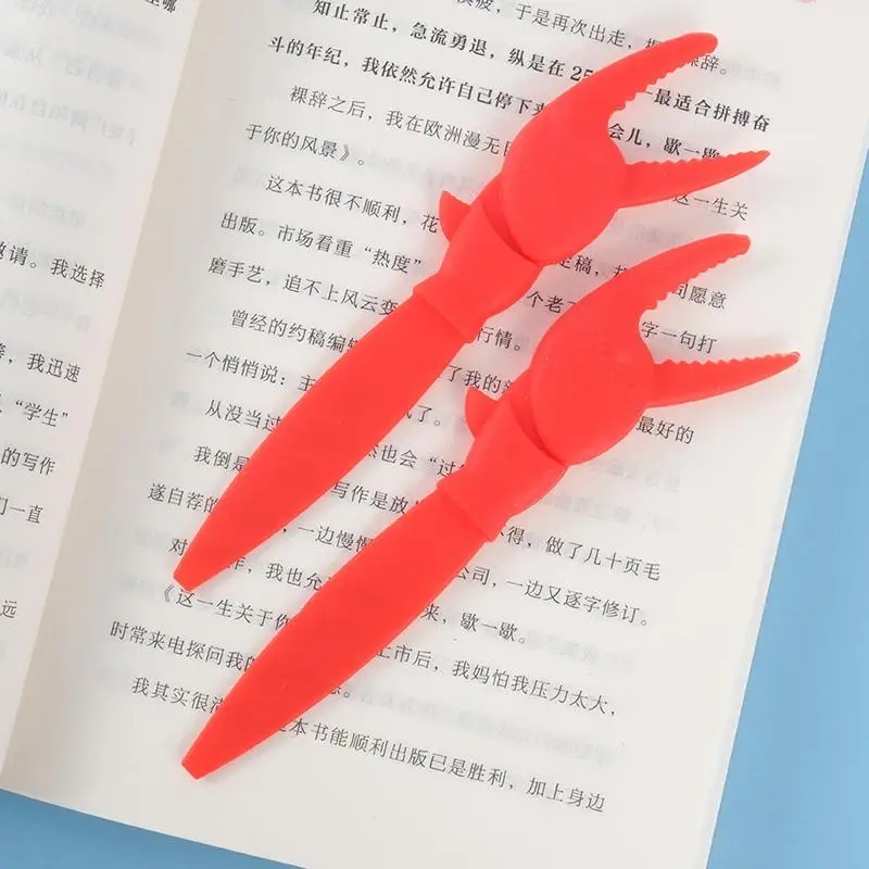 Silicone Book Markers Crab Claw Bookmark Funny Bookmark Creative Bookmark Book Accessories For Women Men Kids Teachers Readers