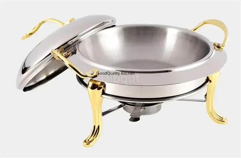 stainless steel alcohol pot dry gold small hotpot restaurant Hotel Commercial Household Shabu Fry Pot Chafing Wedding Dish