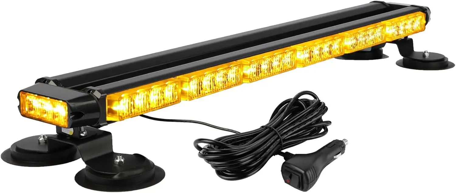 

29.5" 54 LED Strobe Light Bar Double Side Flashing High Intensity Emergency Warning with Magnetic Base for Safety Construction Vehicles Tow Trucks Pickup Amber
