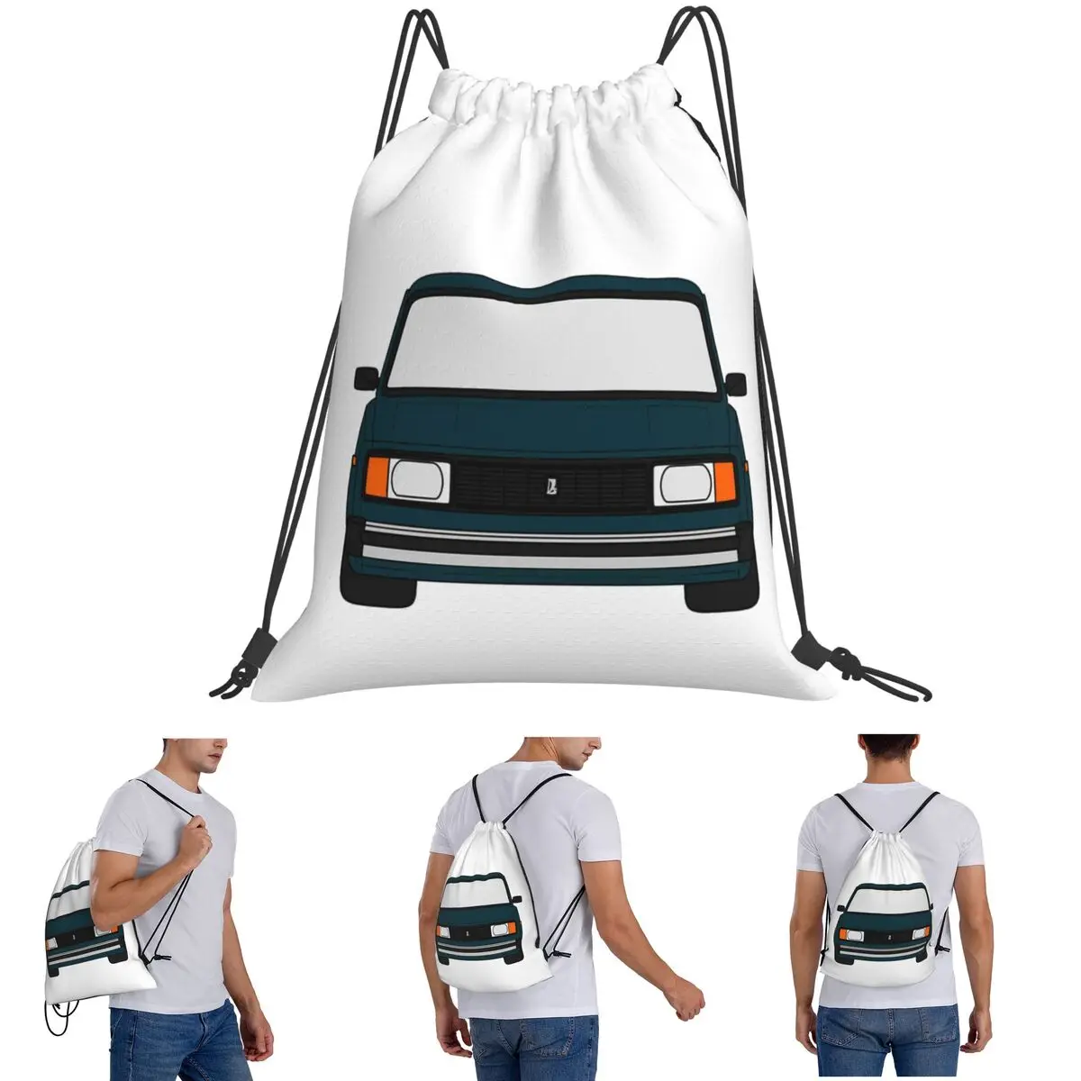 Lada VAZ 2104 2105 2107 Nova Riva Green Color Backpacks Portable Drawstring Bags Storage Bag Book Bags for Travel School