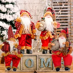 Standing Santa Doll Cute Doll Christmas Decoration 2024 Statue Festive Party Tabletop Cabinet Decoration Supplies Accessories