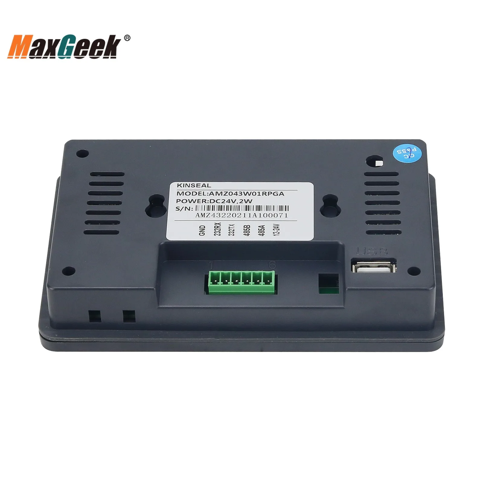 Maxgeek Smart Programmable Touch Screen HMI 4.3 Inch TFT LCD RS232 RS485 Modbus RTU Color Display Wall Touchpad 480*272