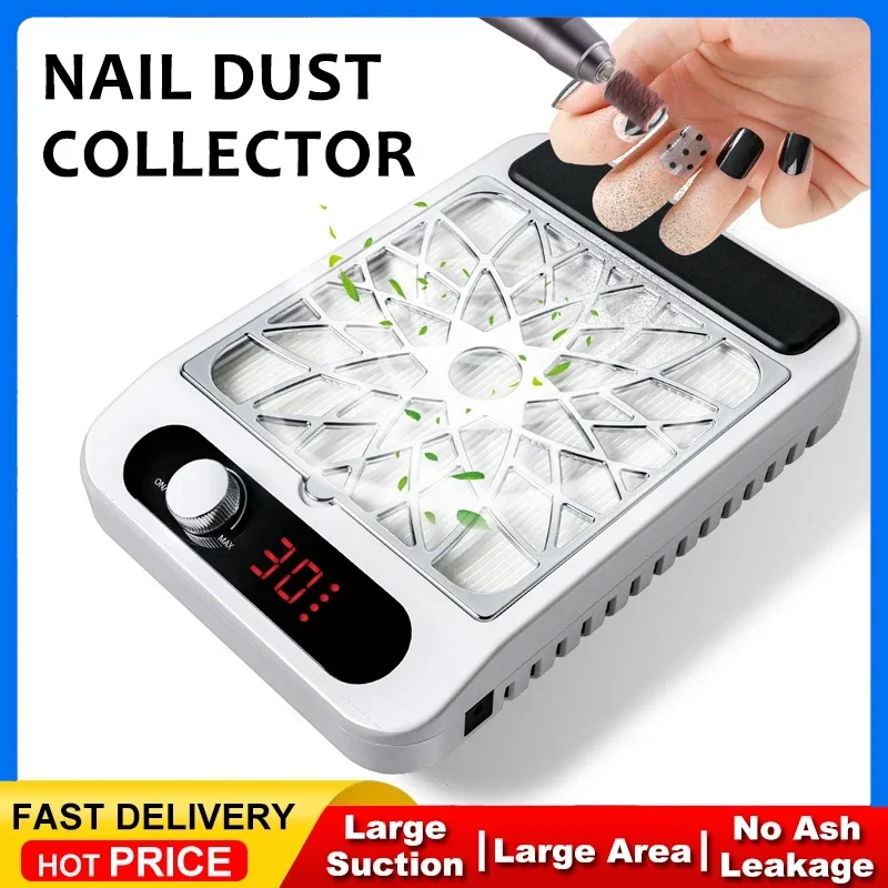

Мощный пылесборник для ногтей, профессиональный пылесборник для ногтей с многоразовым фильтром, маникюрное оборудование, регулируемая скорость