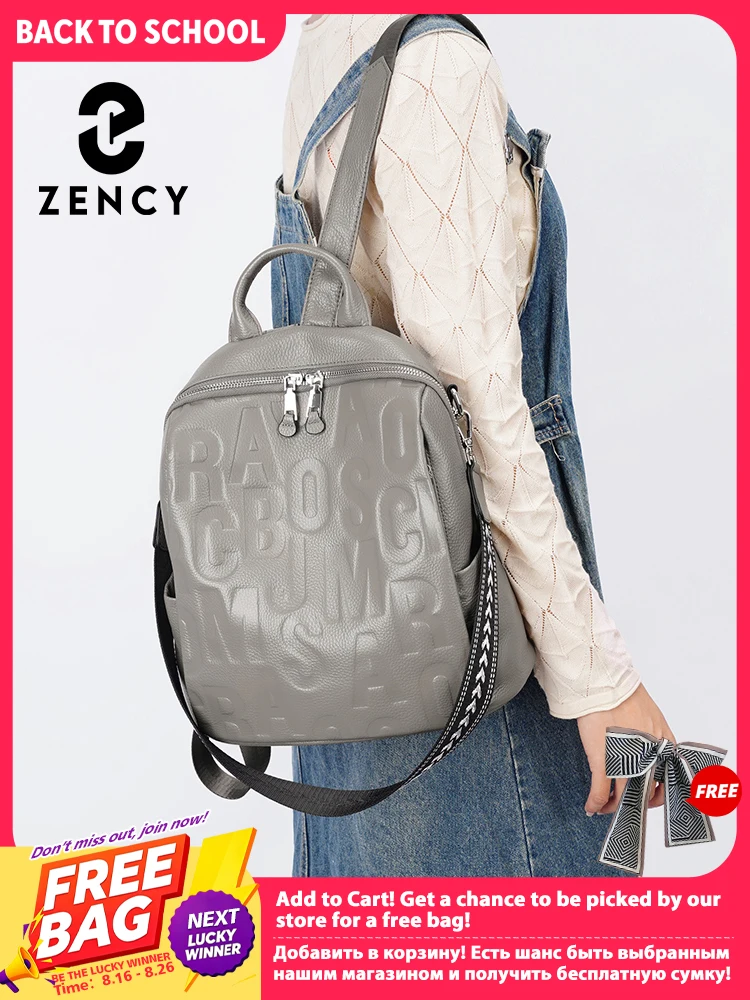 Women Bags College - Zency Soft Genuine Leather Women Backpack