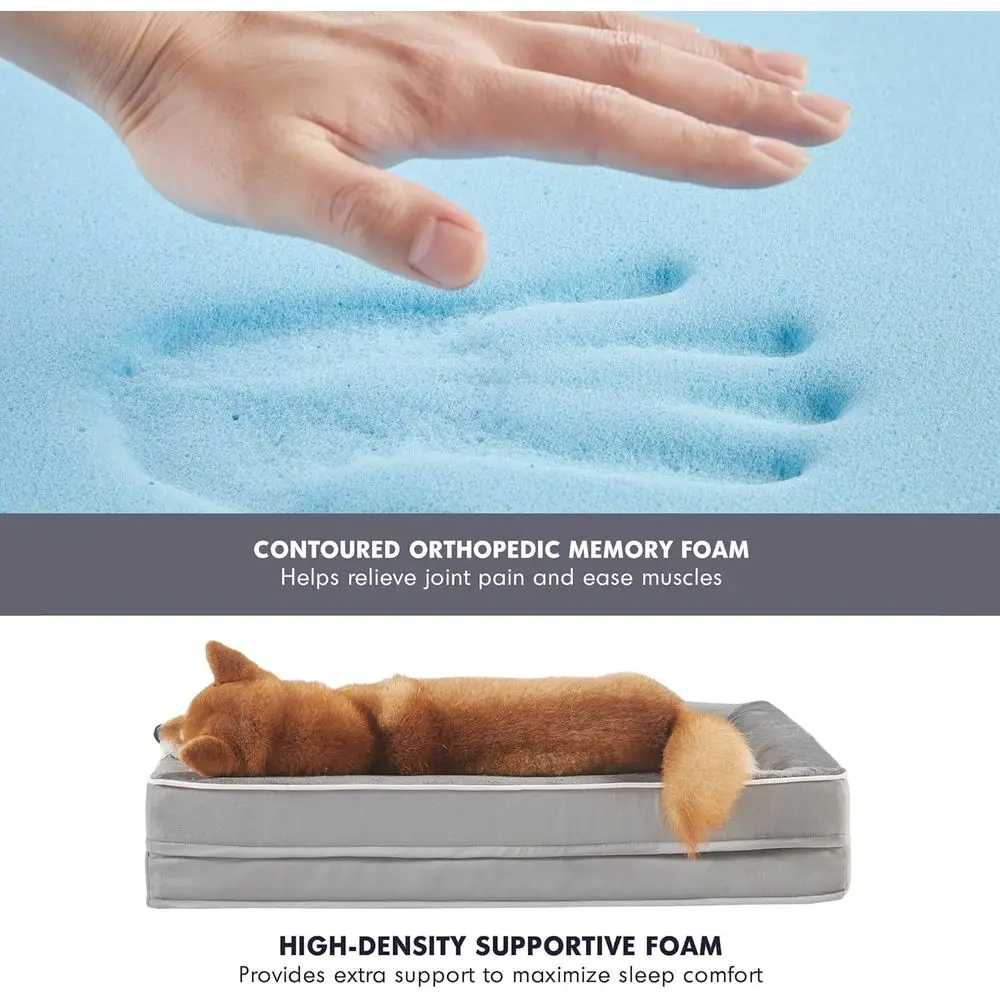 أريكة سرير للكلاب لتقويم العظام مقاس XXL - أريكة جامبو للحيوانات الأليفة مع رغوة الذاكرة، غطاء قابل للإزالة بالكامل وقابل للغسل، بطانة مقاومة للماء، غير قابلة للانزلاق