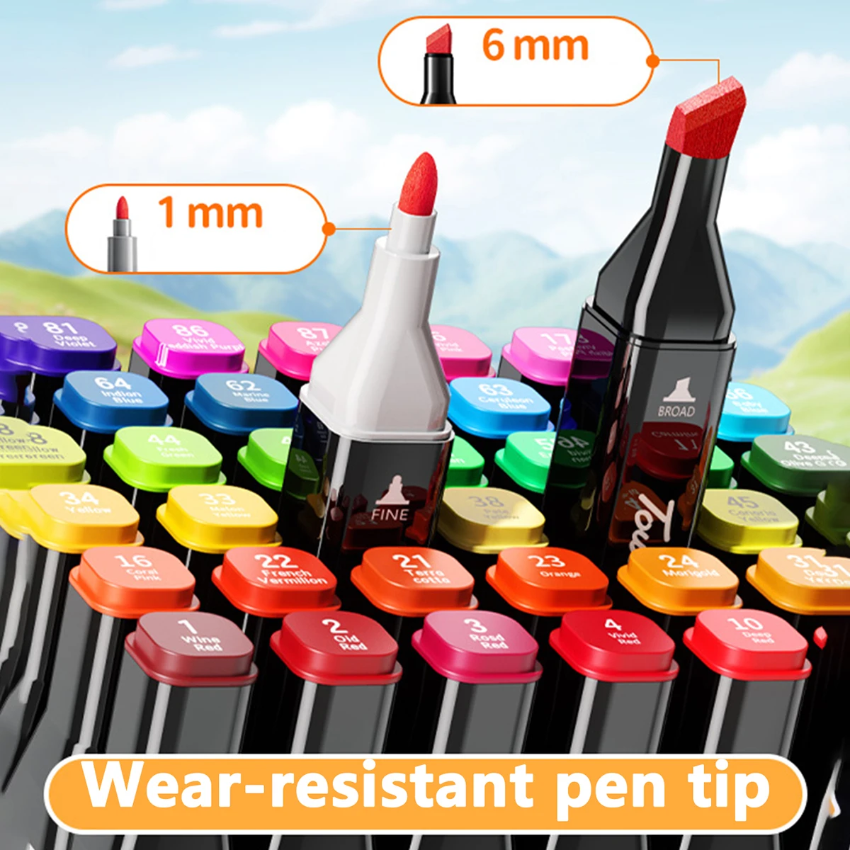 24/60 قطعة مجموعة أقلام تحديد برأسين لرسم رسم الزيتية تلميح القائمة على علامات الكتابة على الجدران مانغا مدرسة لوازم فنية أقلام تلوين #2