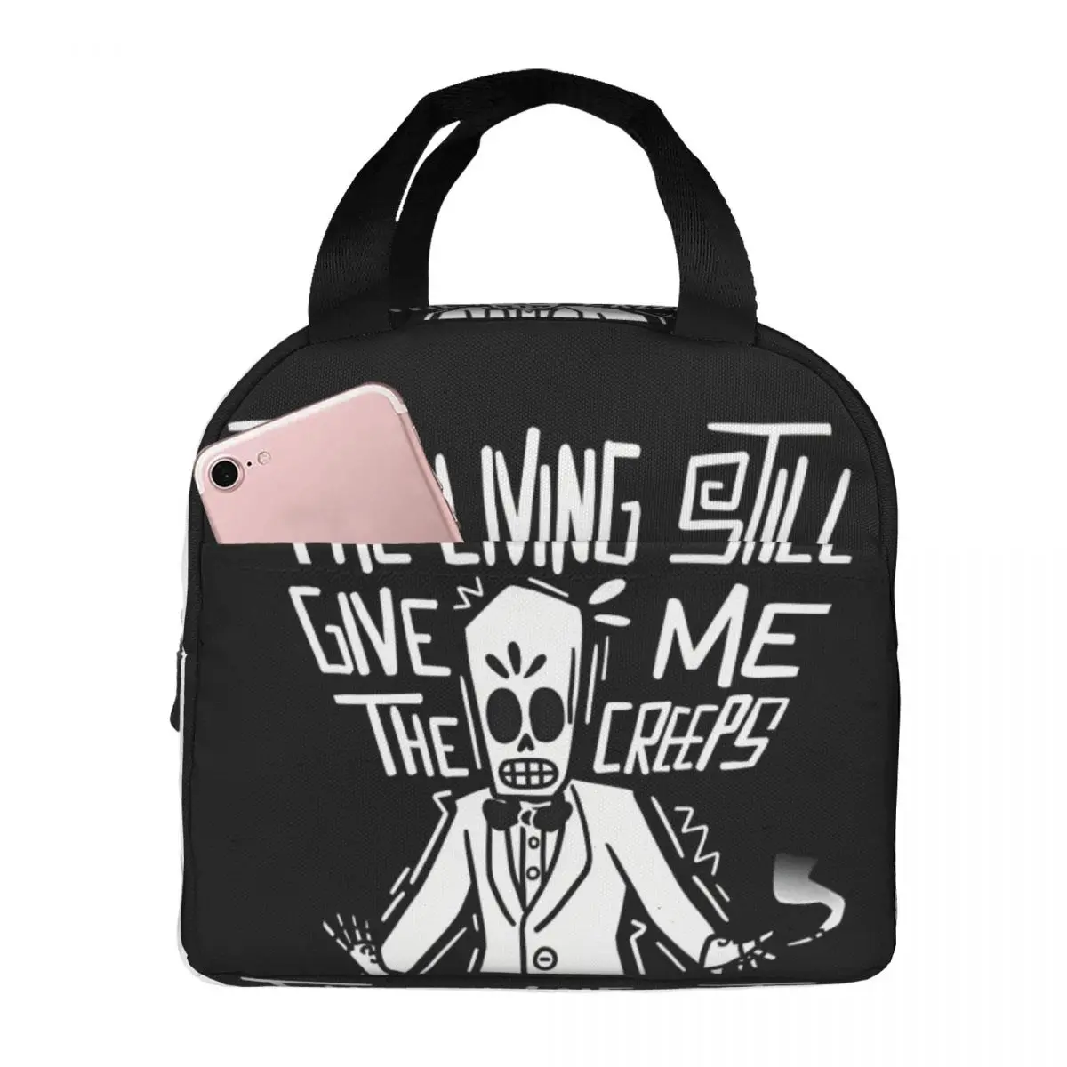 The Living Still Give Me The Creeps Food Pouch G-Grim Fandango Teenager New Arrival Children's School Lunch Container Zipper