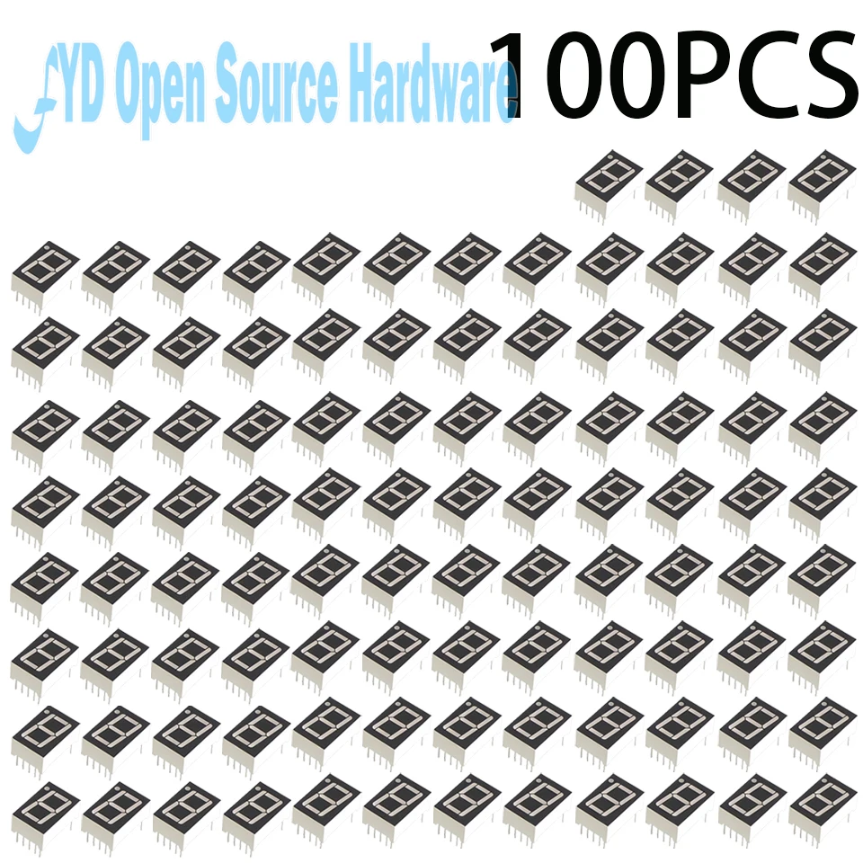 10-100 قطعة 0.56 بوصة 7 قطعة 1 شاشة LED رقمية سوبر الأحمر الكاثود المشترك أنود DIP10