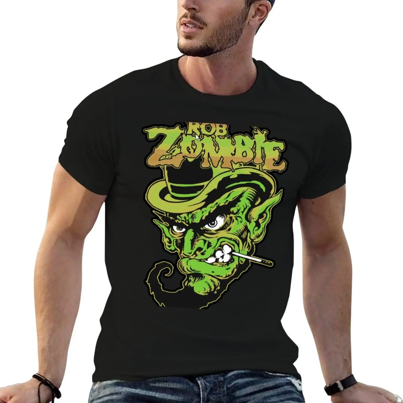 

vintage rob zombie band art T-Shirt t shirts for man pack cotton man t shirt cotton t shirts with prints T-shirt