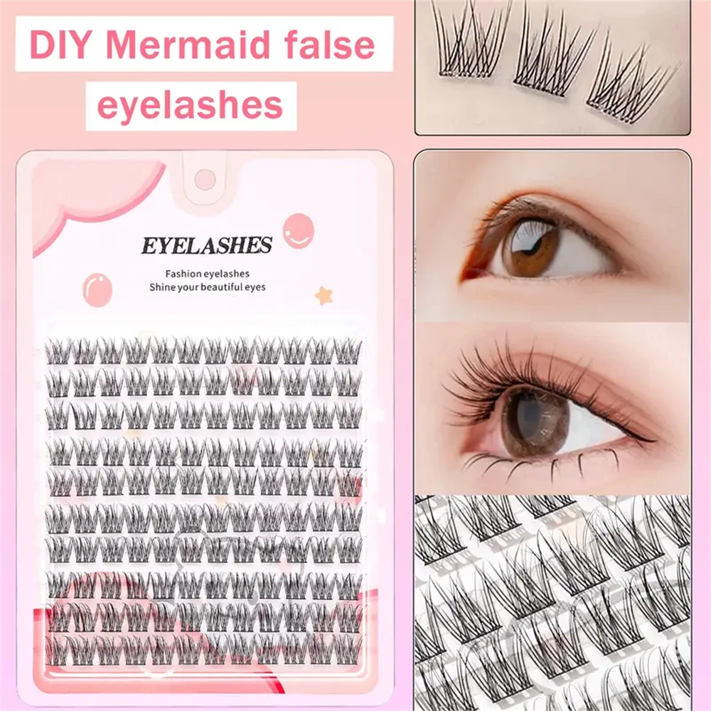 120 Stück künstliche Wimpern, natürlicher Look im Cartoon-Stil, dicht und flauschig, gekreuztes Design für realistische Bündel, ideal für Anfänger – Detail 5