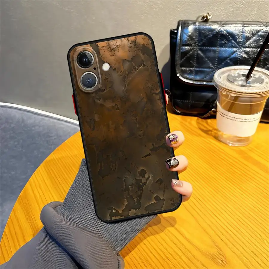 حافظة لهاتف آيفون 16e 15 Plus 17 16 Pro Max XS 13 Mini 11 17 Air 14 12 بتصميم ريترو رسٹ